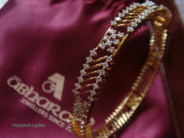 Designer Diamond Bangle from Abharan Jewelers Happiest Ladies